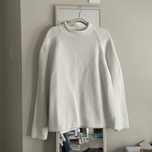 J. Crew White Rollneck Sweater